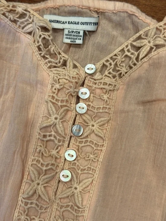 AMERICAN EAGLE Pale Pink Lace-Trim Camisole - Picture 3 of 11